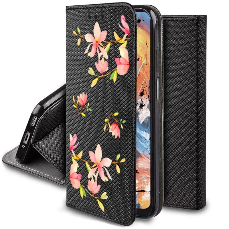 etui-do-xiaomi-mi-11-lite-4g-5g-zamykane-malowane-wzor-kwiat-ze-szklem