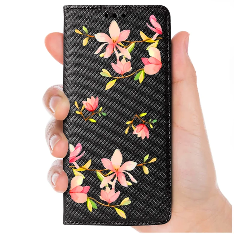 etui-do-xiaomi-mi-11-lite-4g-5g-zamykane-malowane-wzor-kwiat-ze-szklem