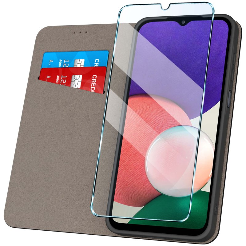 etui-do-samsung-galaxy-a22-5g-czarne-zamykane-ze-szklem