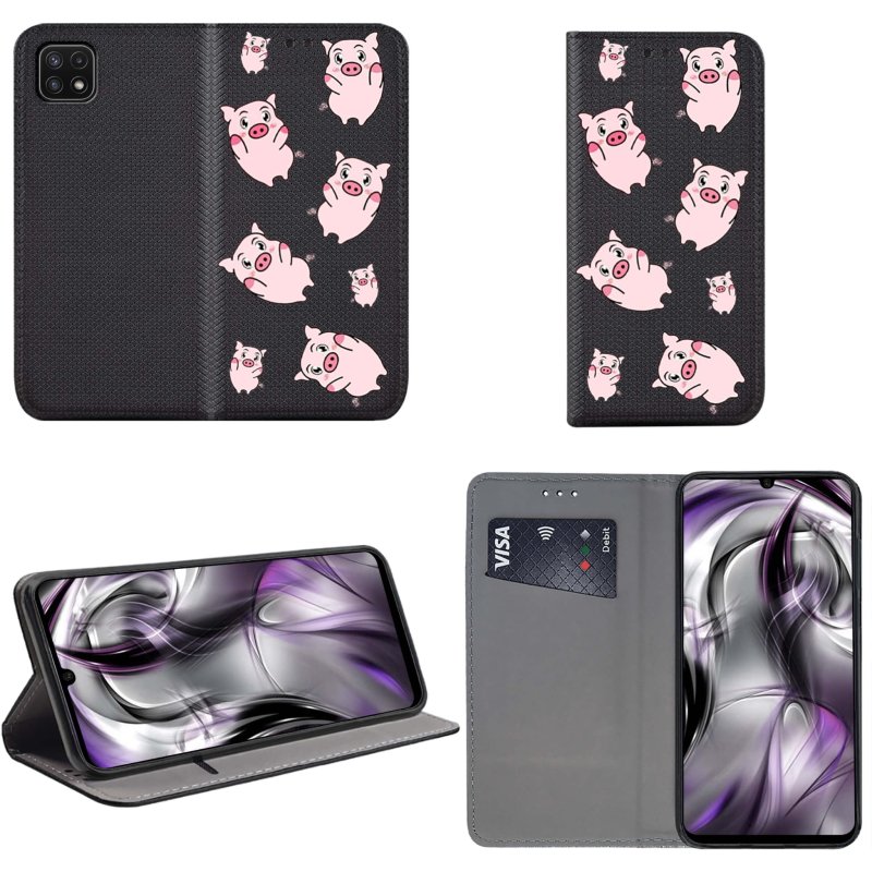 etui-do-samsung-galaxy-a22-5g-zamykane-malowane-wzor-zwierzeta-ze-szklem