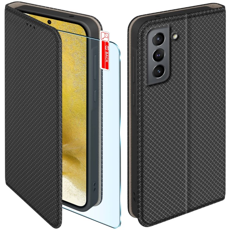 etui-do-samsung-galaxy-s22-czarne-zamykane-ze-szklem