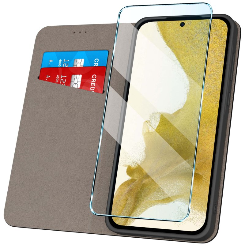 etui-do-samsung-galaxy-s22-czarne-zamykane-ze-szklem