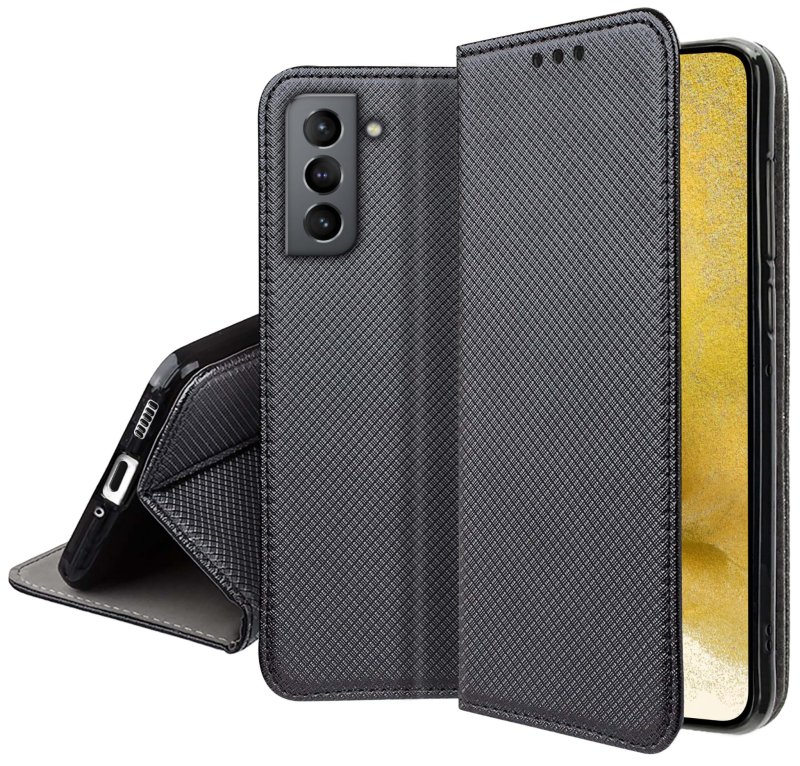 etui-do-samsung-galaxy-s22-czarne-zamykane-ze-szklem
