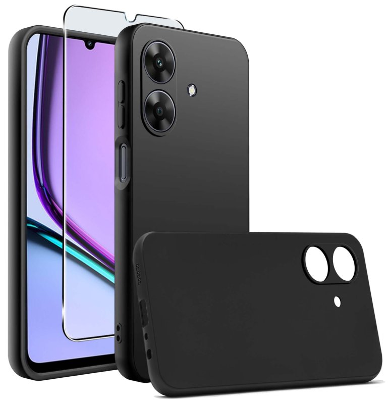 etui-do-realme-note-60-czarne-matowe-ze-szklem