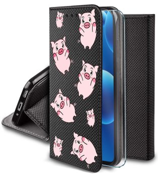 Etui do Xiaomi 15 zamykane malowane wzór zwierzęta ze szkłem