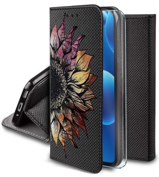 Etui do Xiaomi 15 zamykane malowane wzór kobiecy ze szkłem