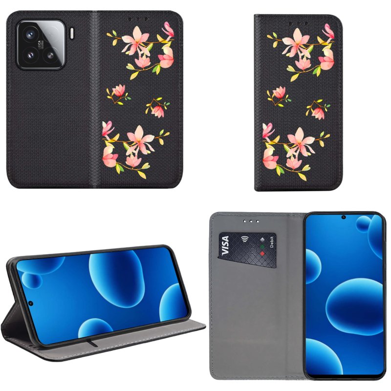 etui-do-xiaomi-15-zamykane-malowane-wzor-kwiat-ze-szklem
