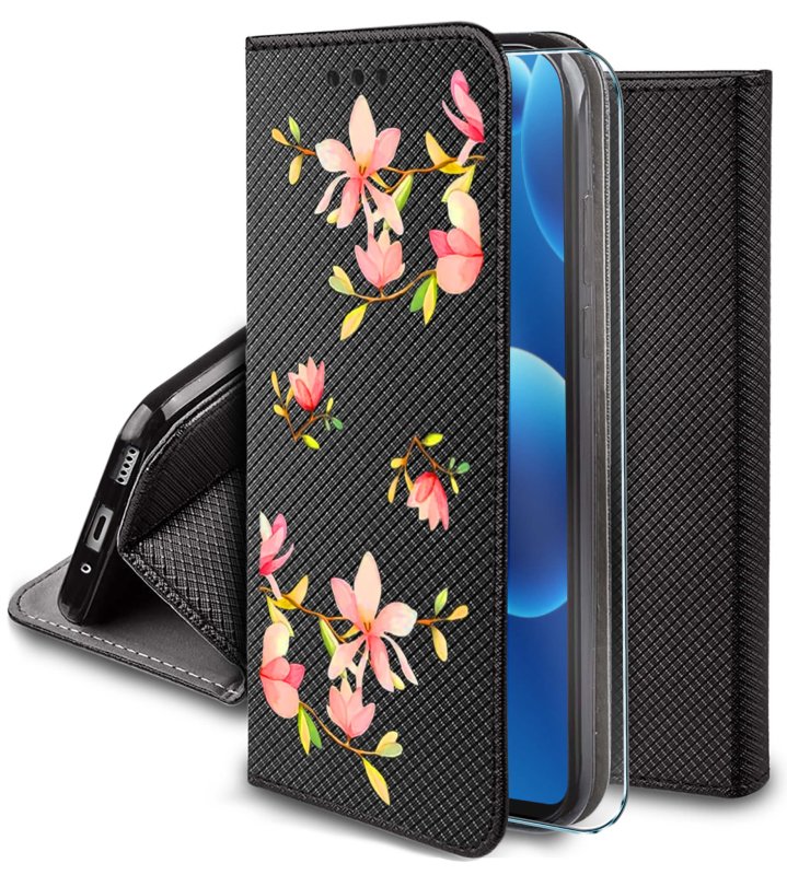 etui-do-xiaomi-15-zamykane-malowane-wzor-kwiat-ze-szklem