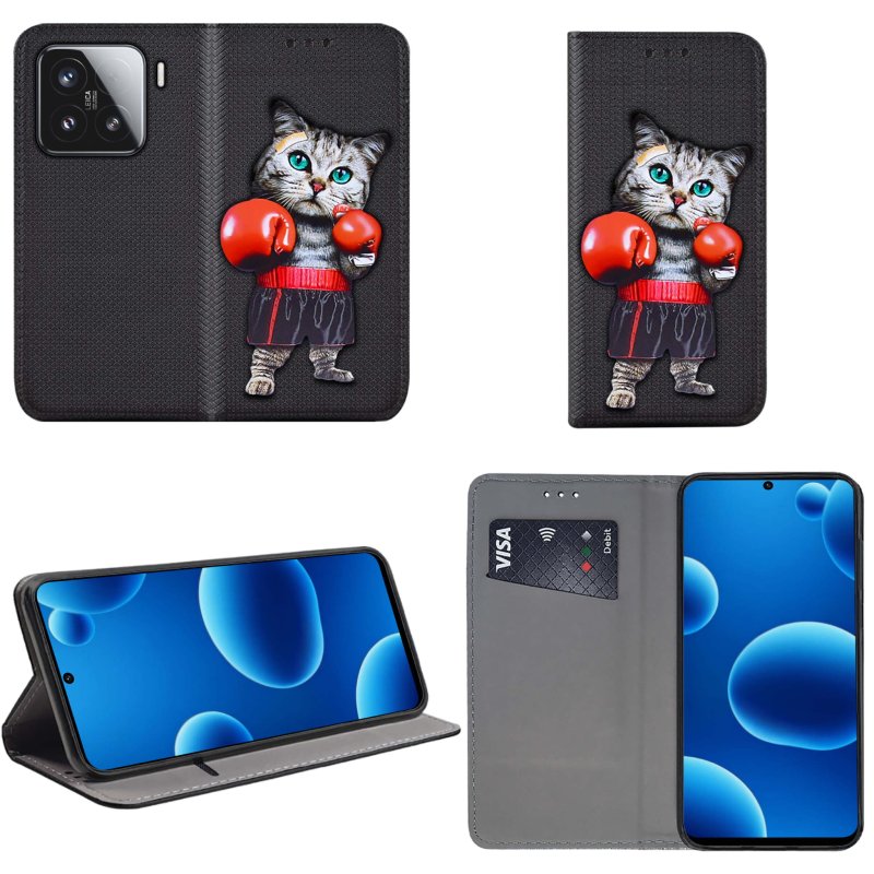etui-do-xiaomi-15-zamykane-malowane-wzor-z-kotem-ze-szklem