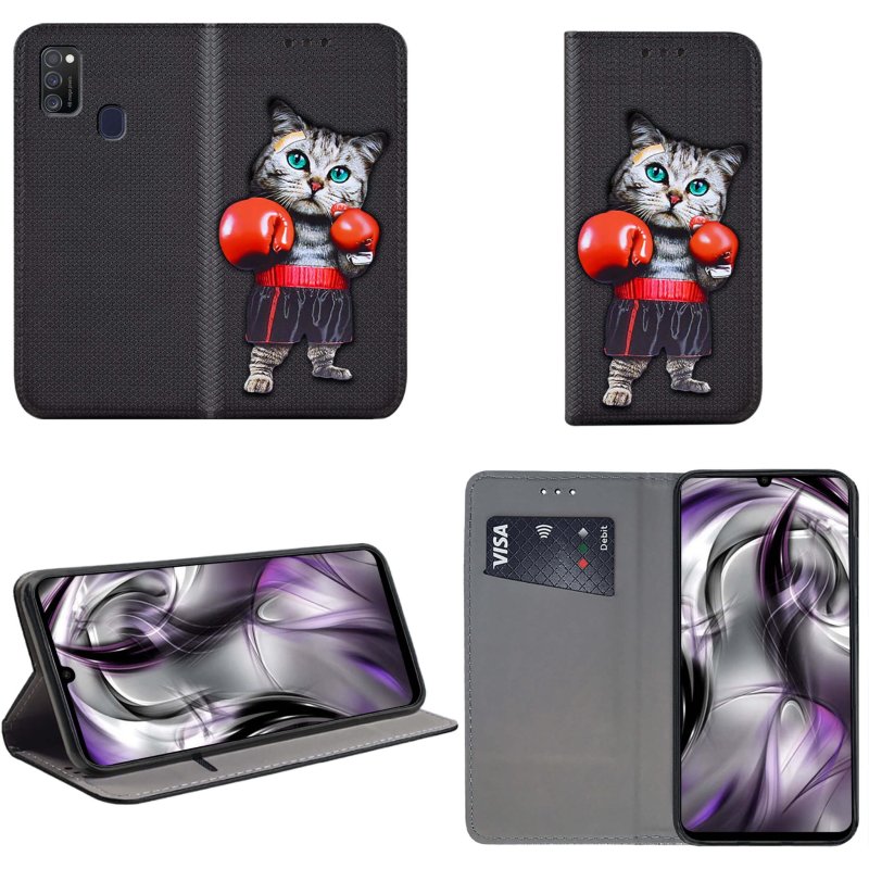 etui-do-samsung-galaxy-m21-zamykane-malowane-wzor-z-kotem-ze-szklem