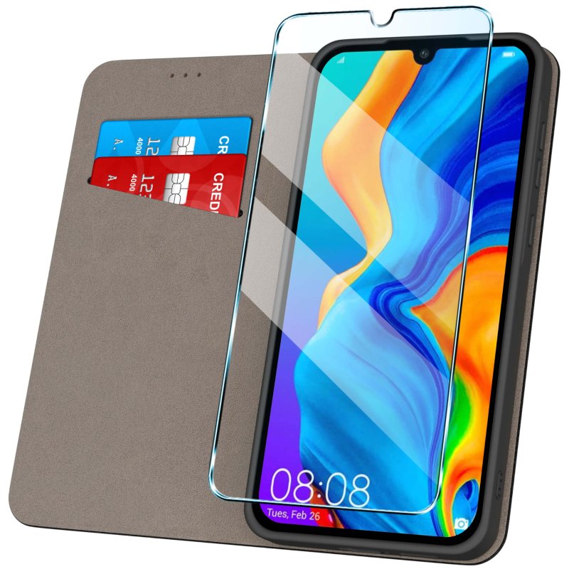 etui-do-huawei-p30-lite-czarne-zamykane-ze-szklem