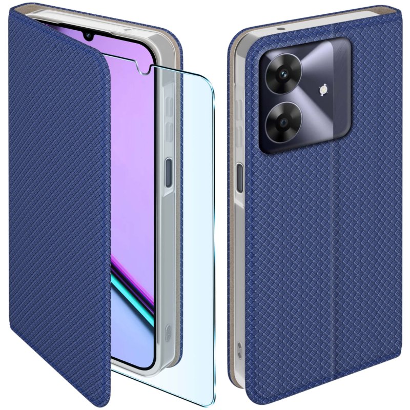 etui-do-realme-note-60-granatowe-zamykane-ze-szklem