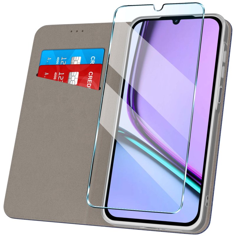 etui-do-realme-note-60-granatowe-zamykane-ze-szklem