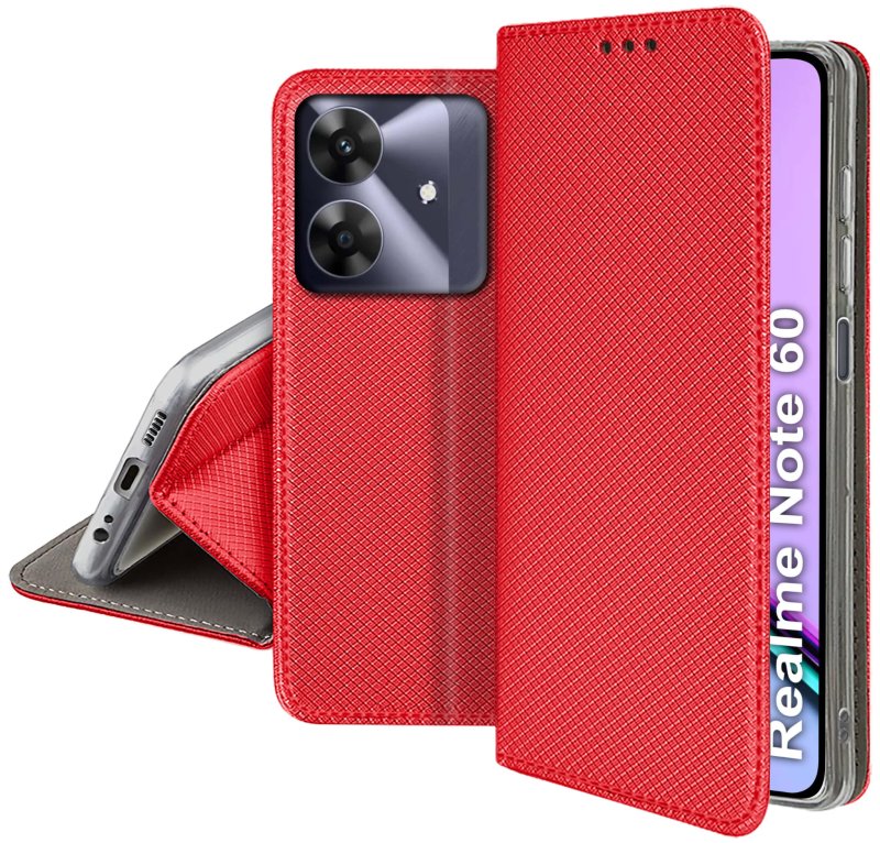 etui-do-realme-note-60-czerwone-zamykane-ze-szklem