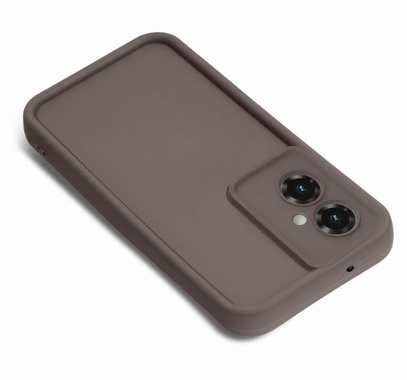 etui-do-motorola-moto-g55-brazowe-wzmacniane-silikonowe-ze-szklem