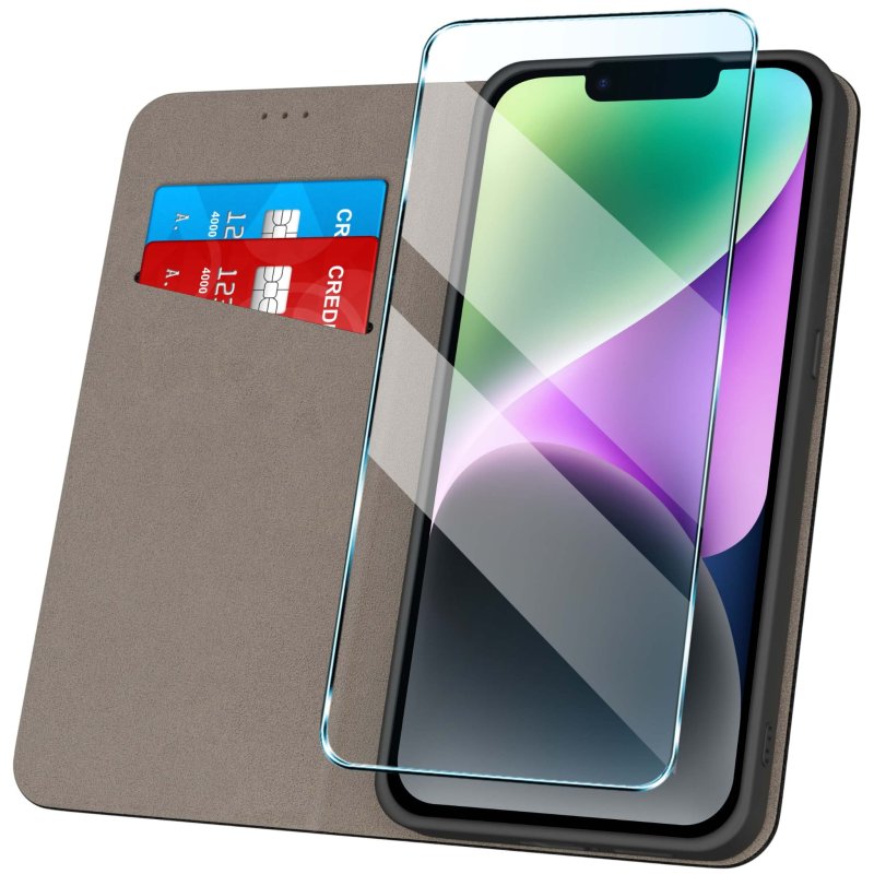 etui-do-iphone-13-14-czarne-zamykane-ze-szklem
