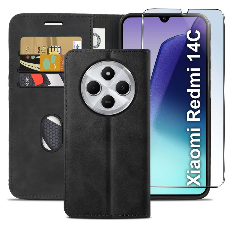 etui-do-xiaomi-redmi-14c-skorzane-velvet-zamykane-czarne-ze-szklem