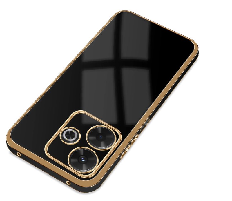 etui-do-ziaomi-redmi-13-4g-5g-ze-zlota-ramka-czarne-ze-szklem