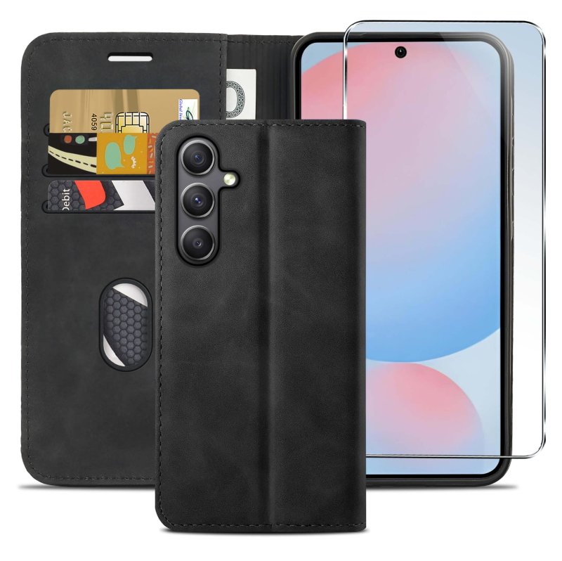 etui-do-samsung-galaxy-a56-skorzane-velvet-zamykane-czarne-ze-szklem