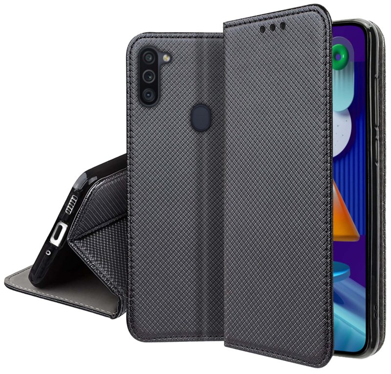etui-do-samsung-galaxy-m11-czarne-zamykane-ze-szklem