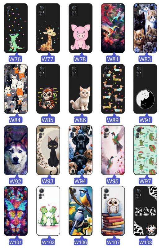 etui-do-xiaomi-redmi-note-12s-malowane-rozne-wzory-zwierzeta-ze-szklem