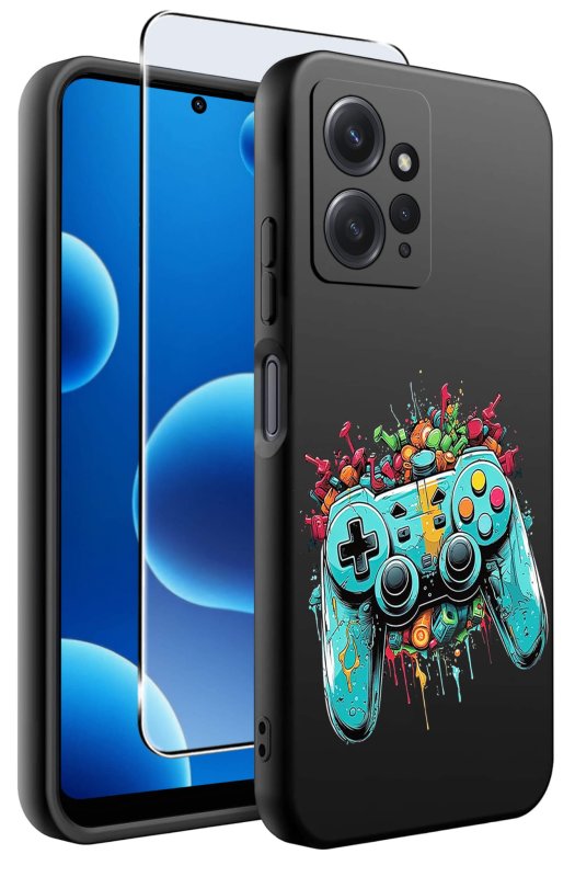 etui-do-xiaomi-redmi-note-12-4g-malowane-rozne-wzory-dla-chłopca-ze-szklem