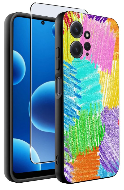 etui-do-xiaomi-redmi-note-12-4g-malowane-rozne-wzory-kolorowe-ze-szklem