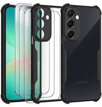 Etui do Samsung Galaxy A26 5G przeźroczyste pancerne z zestawem 3 szkieł