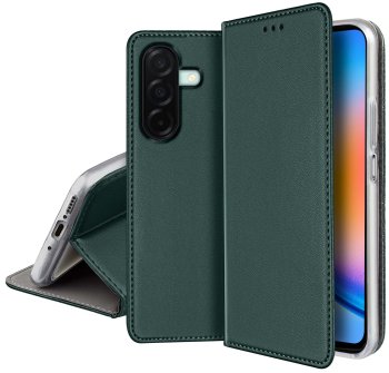 Etui do Samsung Galaxy A26 zielone magnetyczne zamykane ze szkłem