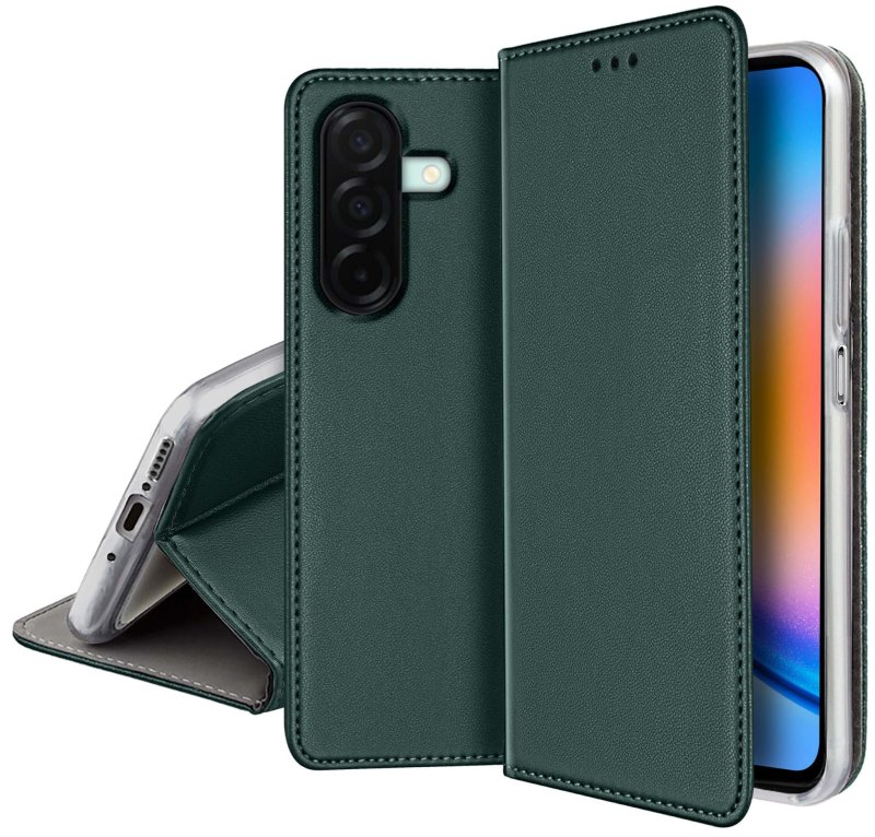 etui-do-samsung-galaxy-a26-zielone-magnetyczne-zamykane-ze-szklem