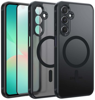 Etui do Samsung Galaxy A26 Magsafe Matt czarne ze szkłem