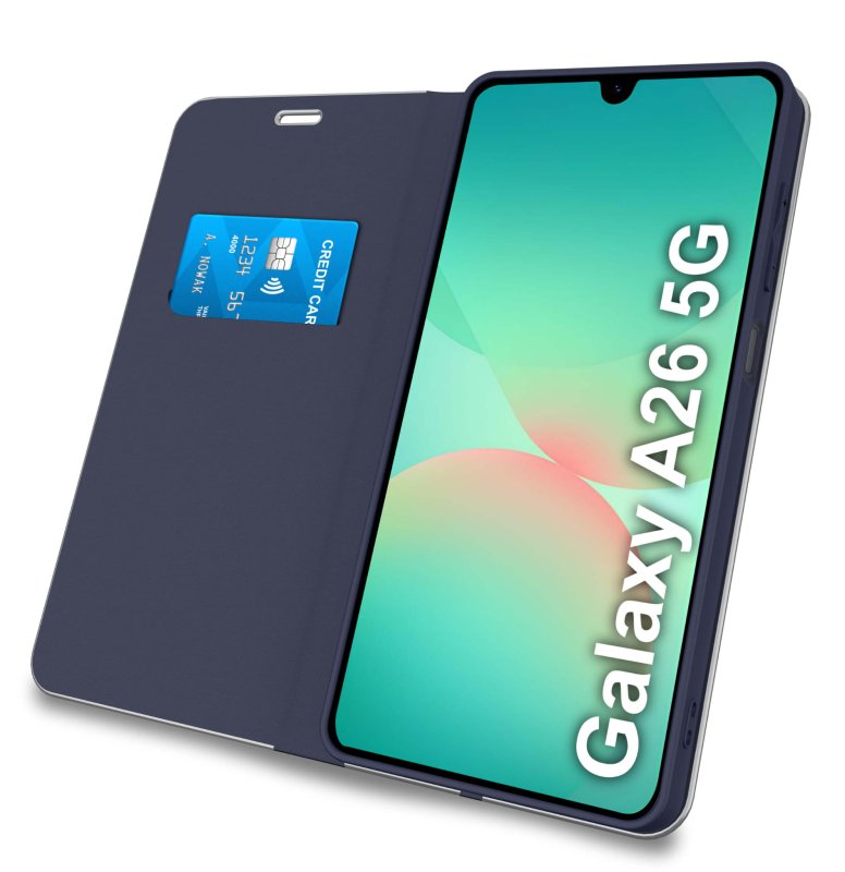 etui-do-samsung-galaxy-a26-granatowe-zamykane-klasyczne-ze-szklem