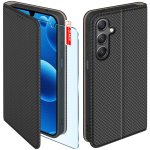 Etui do Samsung Galaxy A26 czarne zamykane ze szkłem