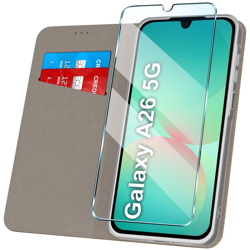 etui-do-samsung-galaxy-a26-zlote-zamykane-ze-szklem