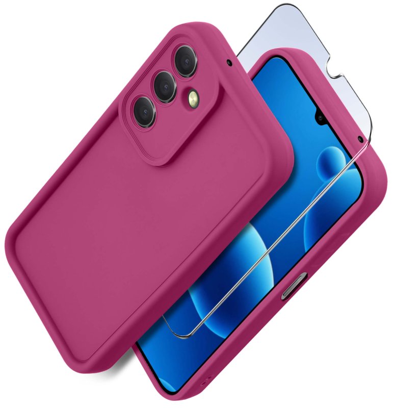 etui-samsung-galaxy-a26-rozowe-wzmacniane-silikonowe-szklo-hartowane