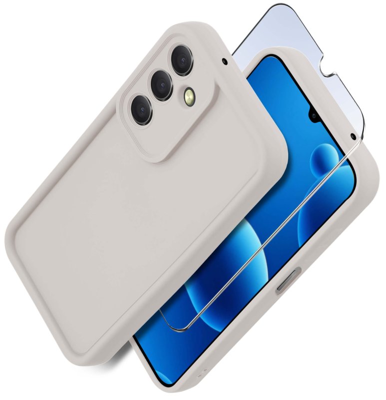 etui-samsung-galaxy-a26-biale-wzmacniane-silikonowe-szklo-hartowane
