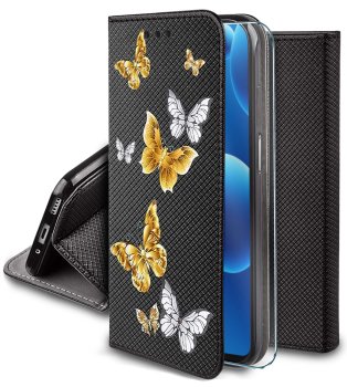 Etui do Samsung Galaxy A26 zamykane malowane wzór kolorowy ze szkłem