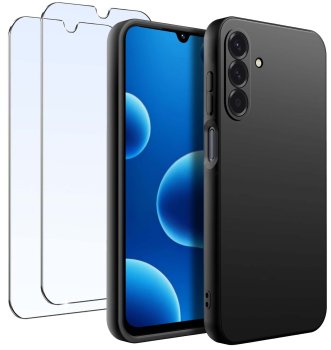 Etui do Samsung Galaxy A26 czarne matowe z zestawem 2 szkieł