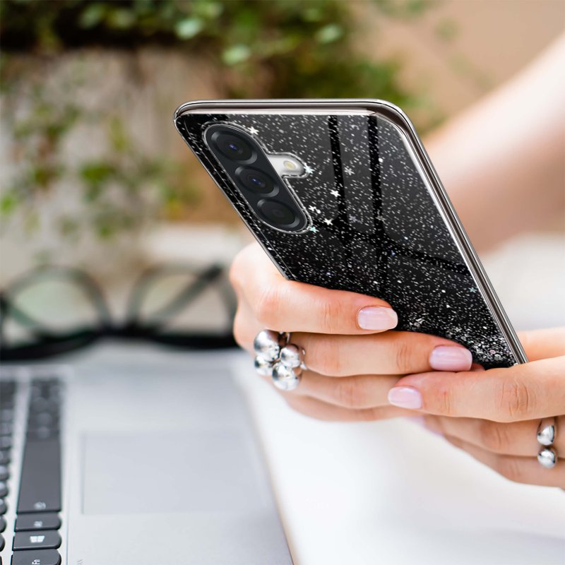 etui-do-samsung-galaxy-a56-5g-brokat-czarne-ze-szklem