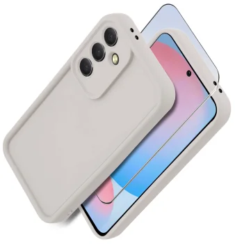 Etui do Samsung Galaxy A36 5G białe wzmacniane silikonowe ze szkłem