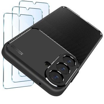 Etui do Samsung Galaxy A36 / A37 5G carbon z zestawem 3 szkieł
