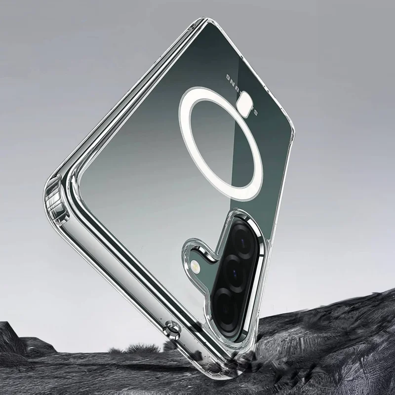 Samsung Galaxy A36 5G w przezroczystym etui ochronnym z MagSafe