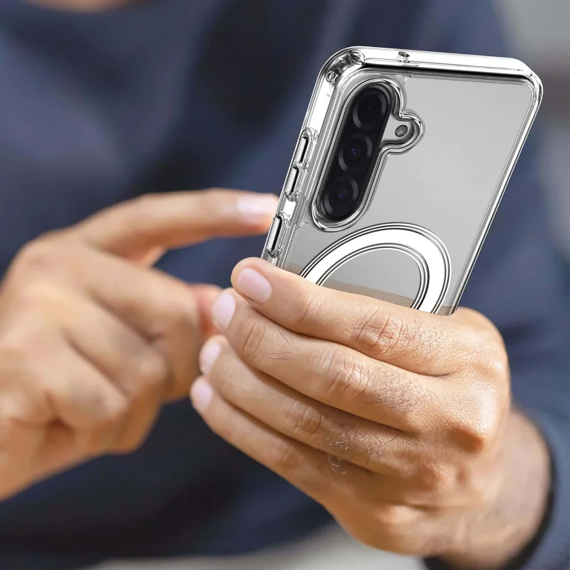 Etui magnetyczne przezroczyste do Samsung Galaxy A36 5G elegancki wygląd smartfona w dłoni