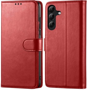 Etui do Samsung Galaxy A36 / A37 5G czerwone magnetyczne z klapką ze szkłem