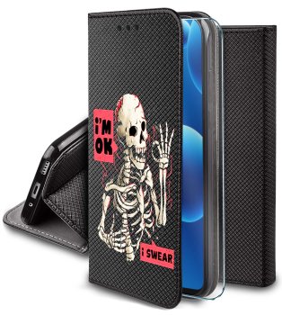 Etui do Samsung Galaxy A36 / A37 5G zamykane malowane wzór fajny ze szkłem