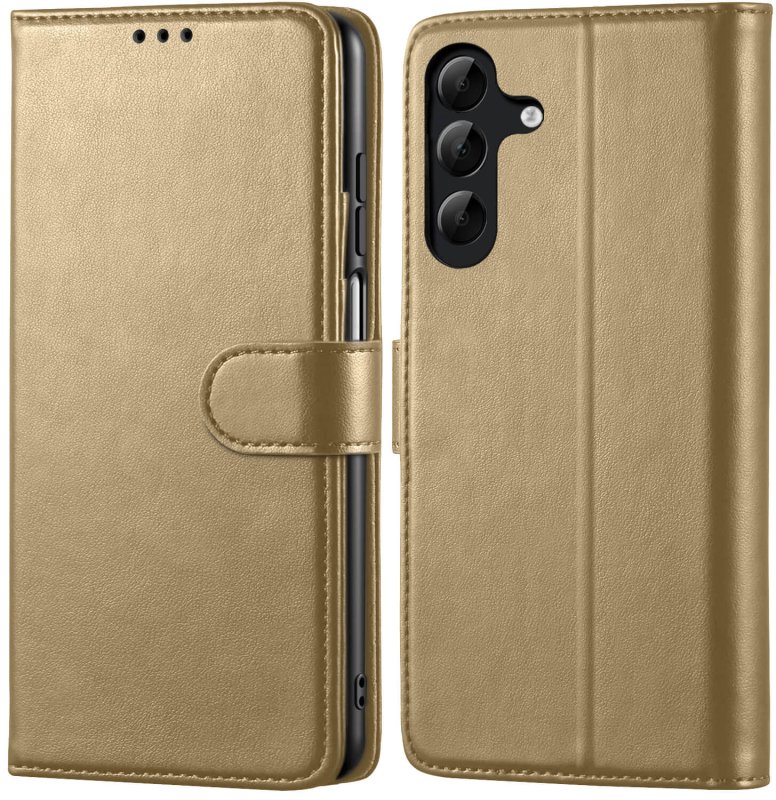 etui-do-samsung-galaxy-a26-zlote-magnetyczne-z-klapka-ze-szklem
