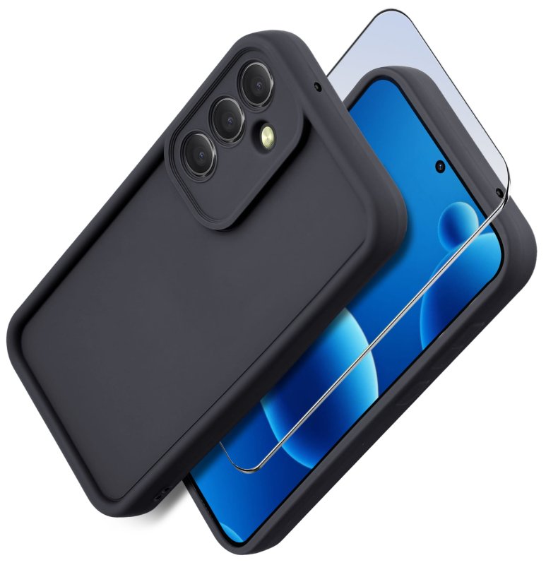 etui-do-samsung-galaxy-m55-czarne-wzmacniane-silikonowe-ze-szklem