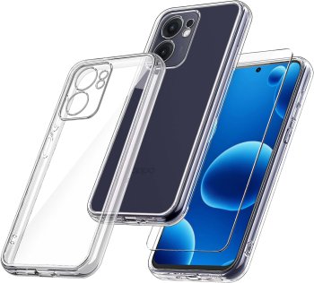 Etui do Oppo Reno 13 FS / 13 F 5G bezbarwne wzmacniane ze szkłem