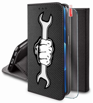 Etui do Realme C75 zamykane malowane wzór męski ze szkłem