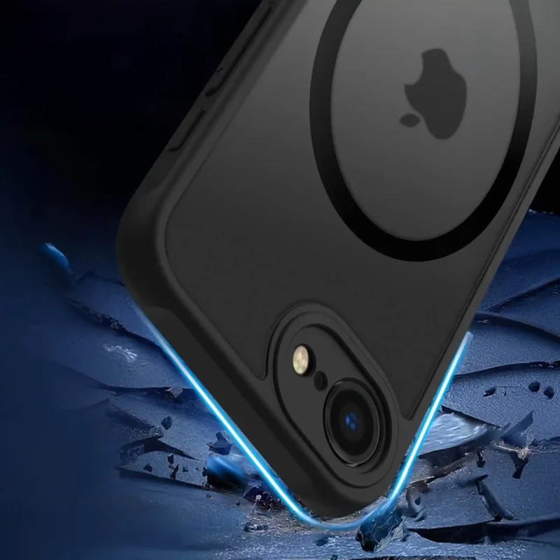 Ochronne etui do iPhone 16e / 17e z czarną ramką i matowym wykończeniem